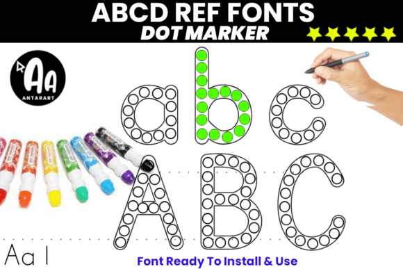 Abc Dot Marker Font for Educational Crafts