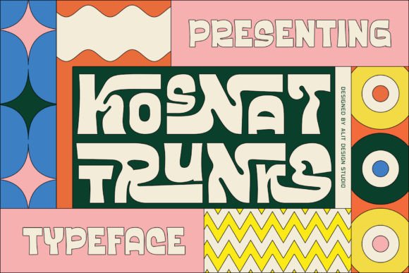 Kosnat Trunks Font: A Retro Display Typeface for Editorial Design